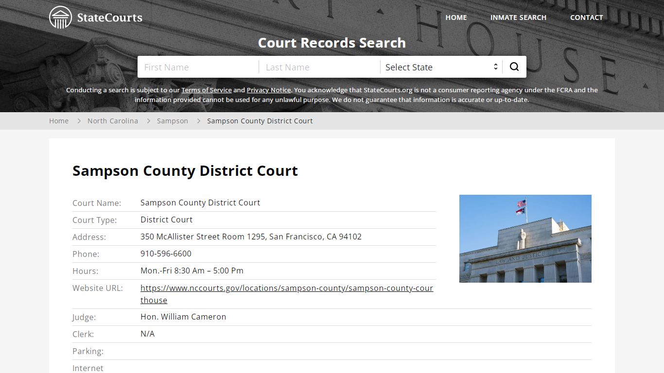 Sampson County District Court - State Courts